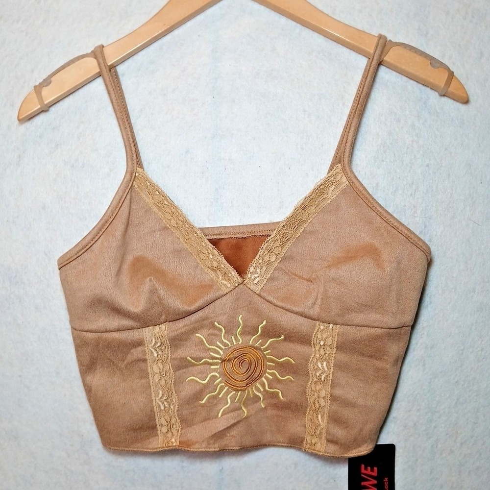 Romwe V Neck Cami Tank Top Lace Whimsigoth Boho Fairy‎ Romantic Small New